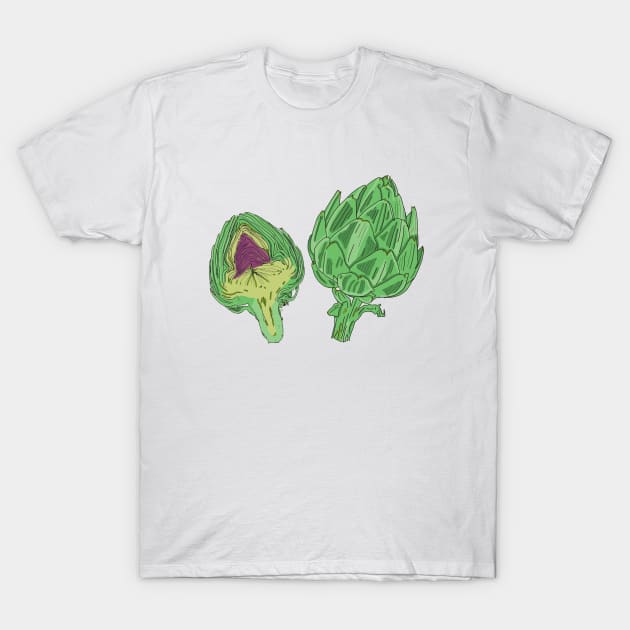 artichokes digital painting T-Shirt by Katherine Montalto